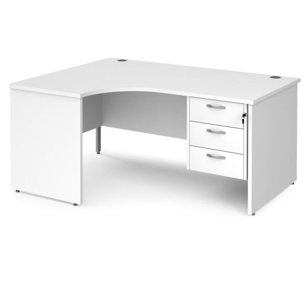 Maestro Panel end Ergonomic desk with Three Drawer Pedestal